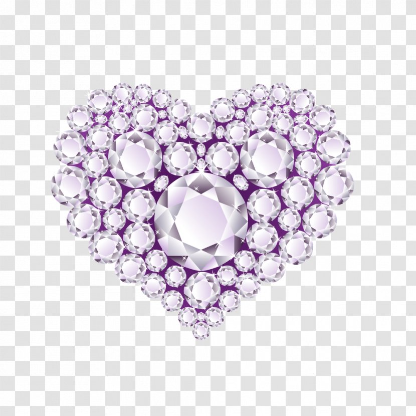 Paper Diamond Man Clip Art - Amethyst - Vector Purple Heart-shaped Solid Transparent PNG
