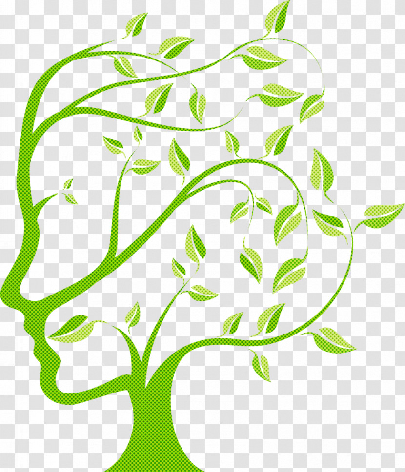 Green Leaf Plant Line Art Plant Stem Transparent PNG