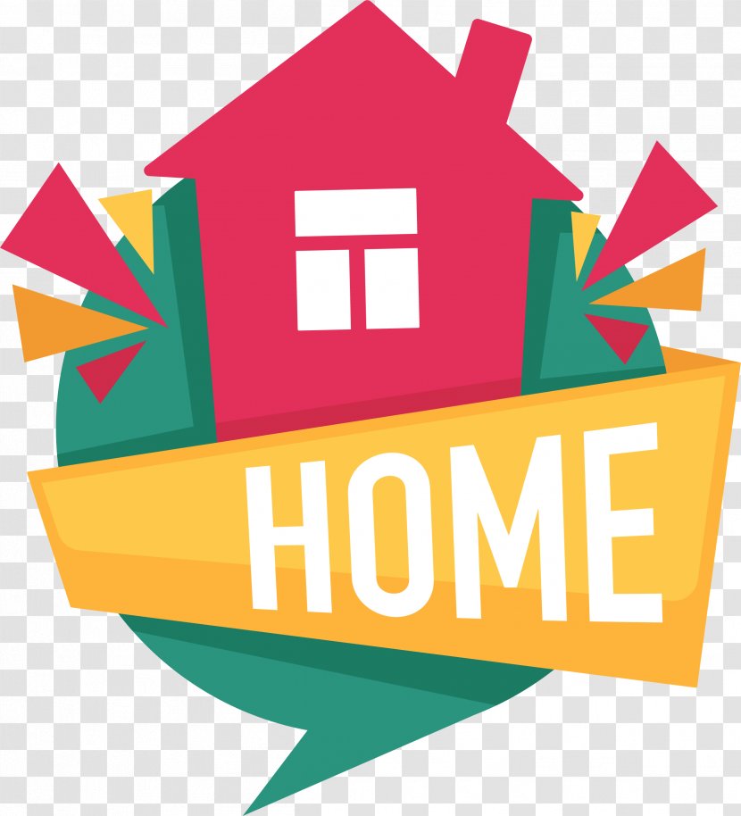 Real Estate House Logo - Red Cartoon Sign Transparent PNG