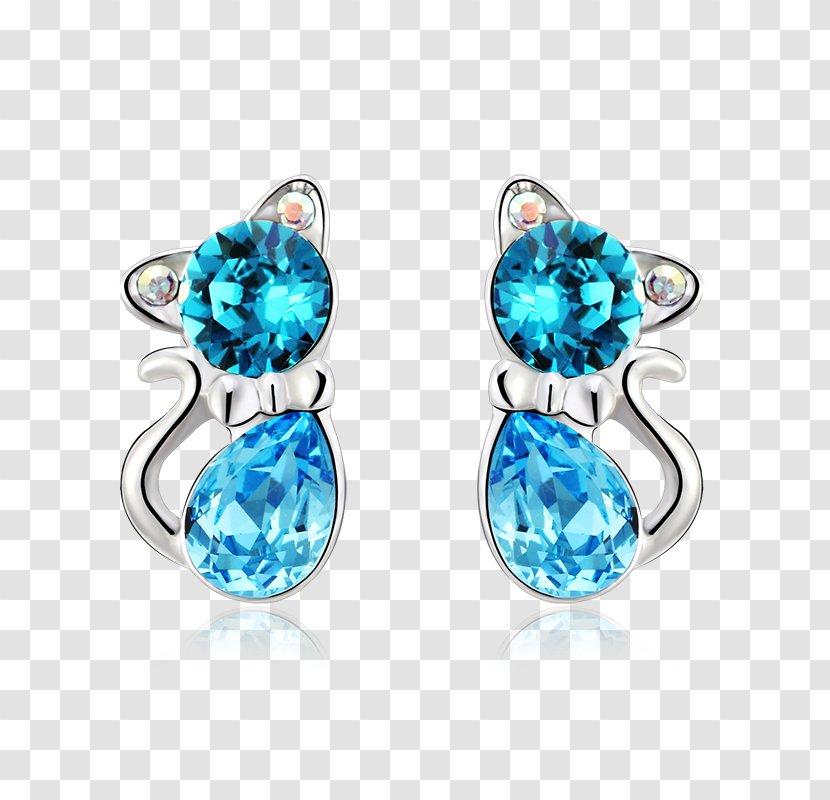 Turquoise Earring Body Jewellery Silver - Aqua Transparent PNG