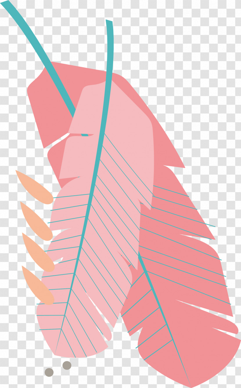 Angle Leaf Line Pink M Font Transparent PNG