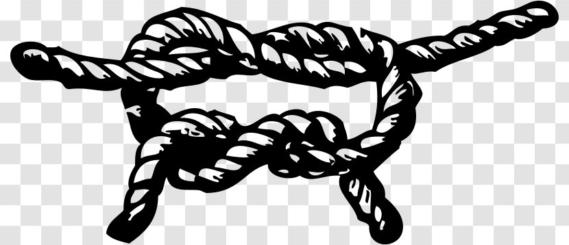 Knot Rope Clip Art - Black And White Transparent PNG