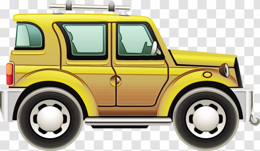 Vehicle Car Cartoon Yellow Transport Transparent PNG