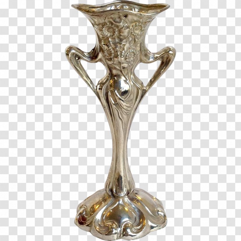 Vase Antiques Of River Oaks Floral Design Art Nouveau - Silverplate Transparent PNG