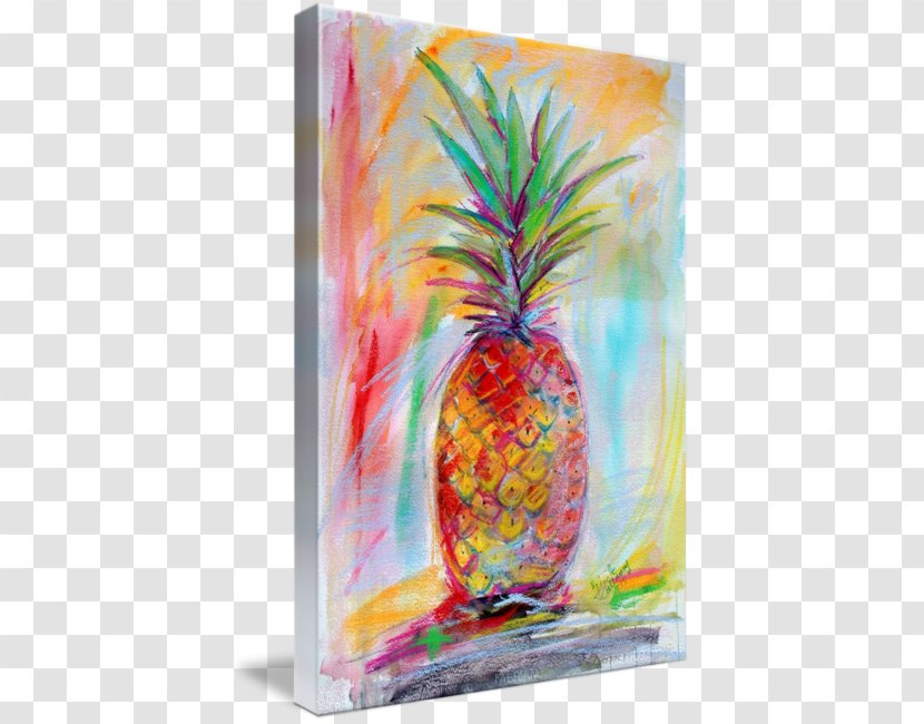 Pineapple Acrylic Paint Still Life Watercolor Painting - Bromeliaceae Transparent PNG