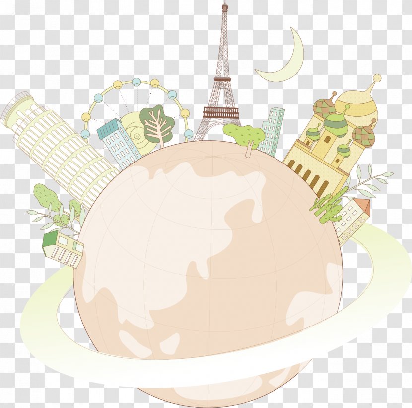 Cartoon Illustration - Earth City Posters Vector Elements Transparent PNG