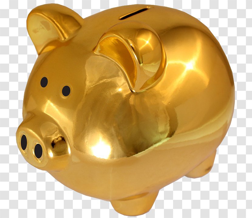 Piggy Bank Saving Money Gold - Savings - Golden Pig Transparent PNG