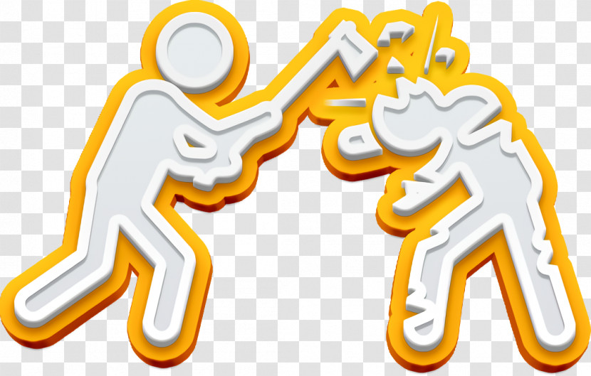 People Icon Violence Icon Violent Man Hitting Zombie Head With An Ax Icon Transparent PNG