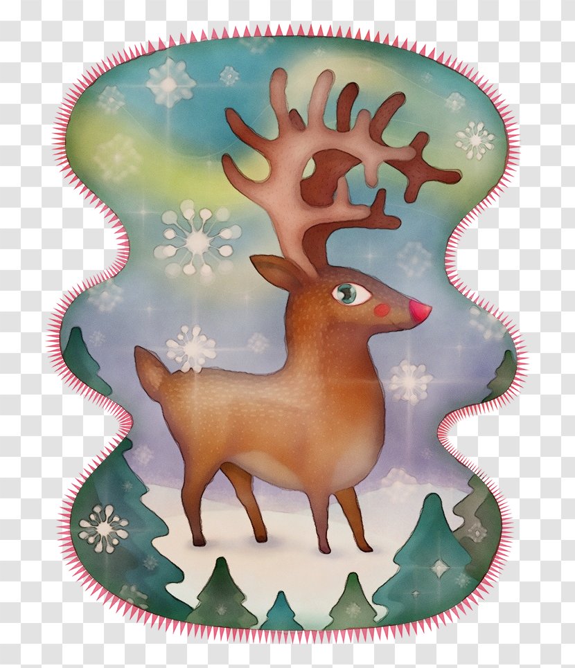 Reindeer - Paint - Dishware Fawn Transparent PNG