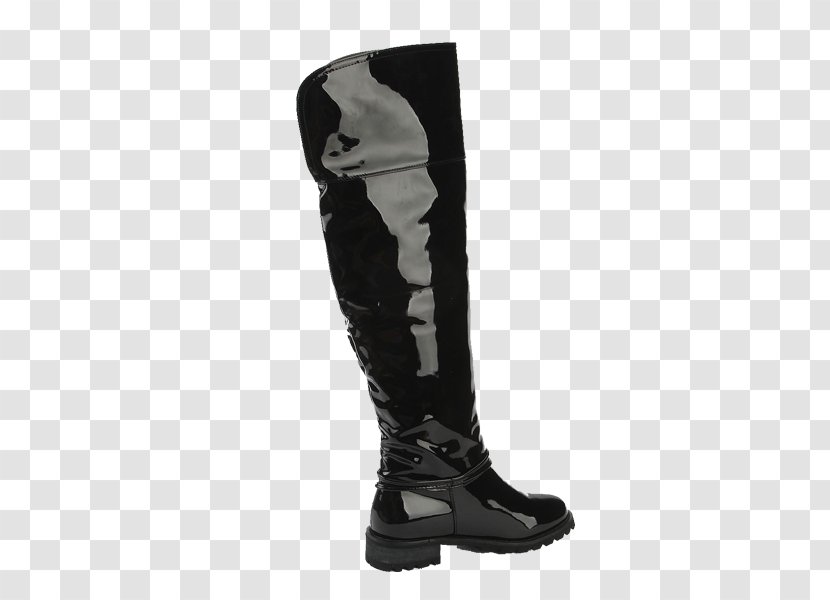 Mirror Over-the-knee Boot Reflection - Flower - Black With Coarse Fashion Over The Knee Boots Transparent PNG