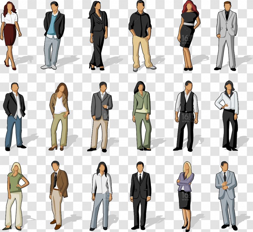 Business Casual Businessperson Dress Code - Standing - Cartoon People Vector Material Transparent PNG
