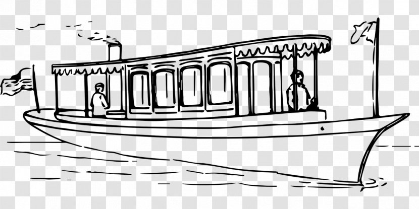 Boat Ship Clip Art - Black And White Transparent PNG