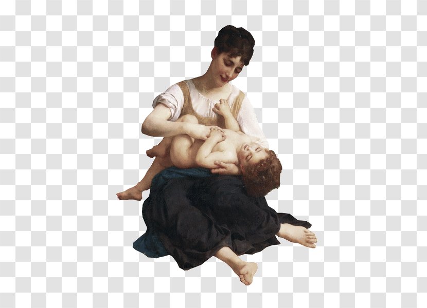 Young Mother Gazing At Her Child The Elder Sister Painting - Frame Transparent PNG