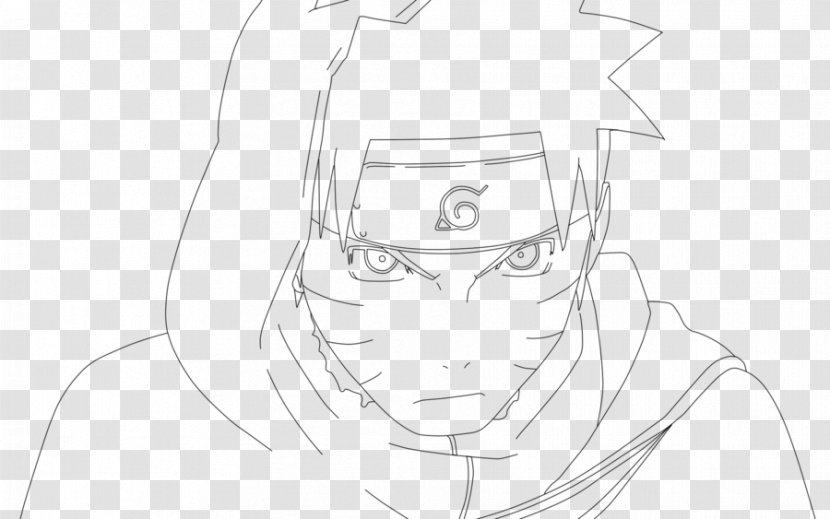 Drawing Eye Line Art Sketch - Cartoon - Lineart Naruto Transparent PNG