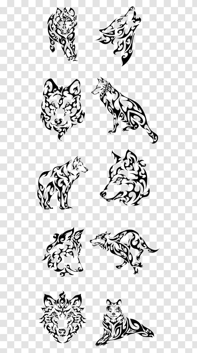 Comanche Tattoo Tribe Symbol Native Americans In The United States - Monochrome - Cartoon Wolf Transparent PNG