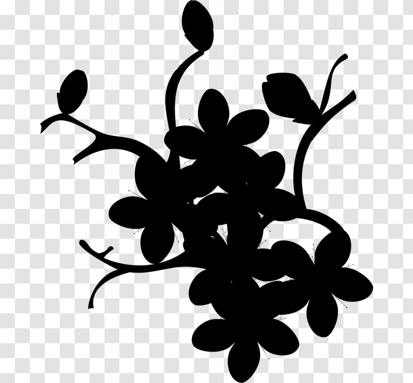 Grape Clip Art Pattern Silhouette Flower - Blackandwhite - Branching Transparent PNG