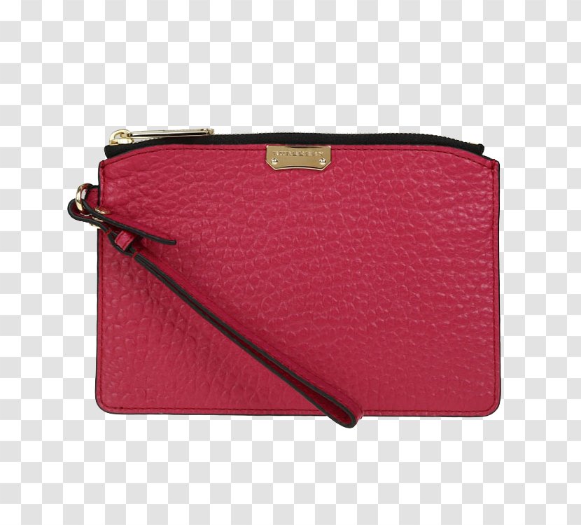 Burberry Leather Chanel Handbag Luxury Goods - Coin Purse - Red BURBERRY Bags Transparent PNG