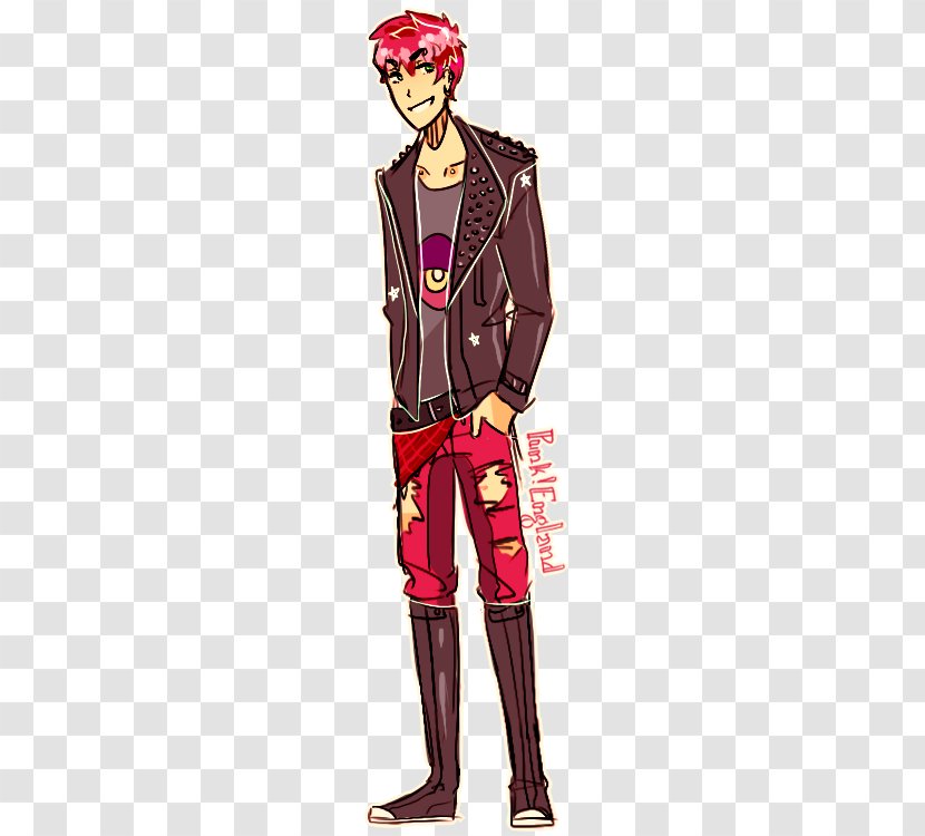 Costume Design Cartoon Fashion Illustration - Punk Hair Transparent PNG