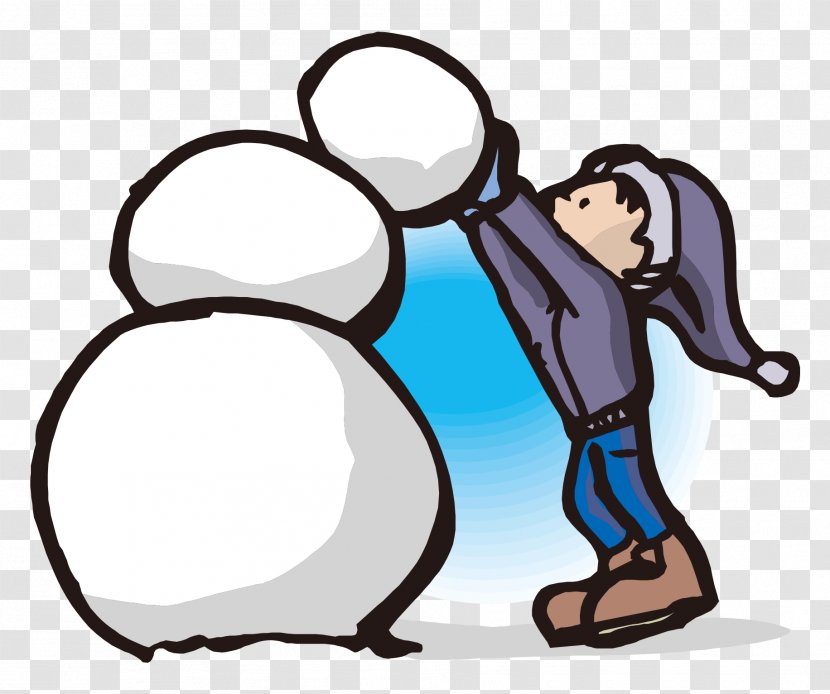 Snowman Building Clip Art - Fictional Character - Cartoon Hand Painted Winter Vector Boy Snowball Transparent PNG