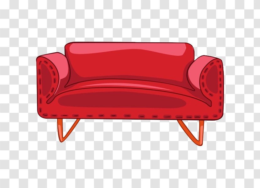 Table Couch Furniture Illustration - Bed - Red Sofa Transparent PNG