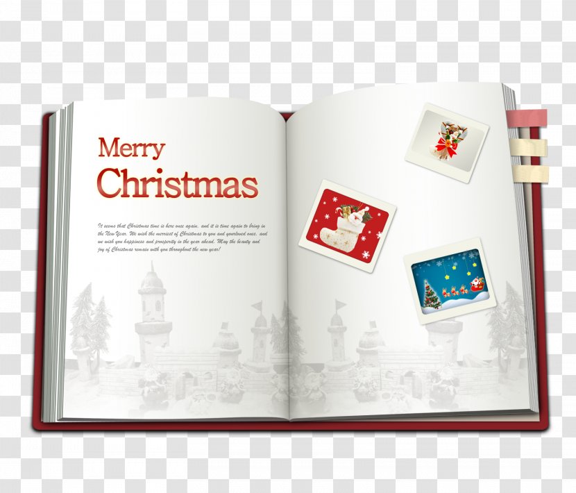 Christmas Day Santa Claus Tree Image Book - Books Transparent PNG