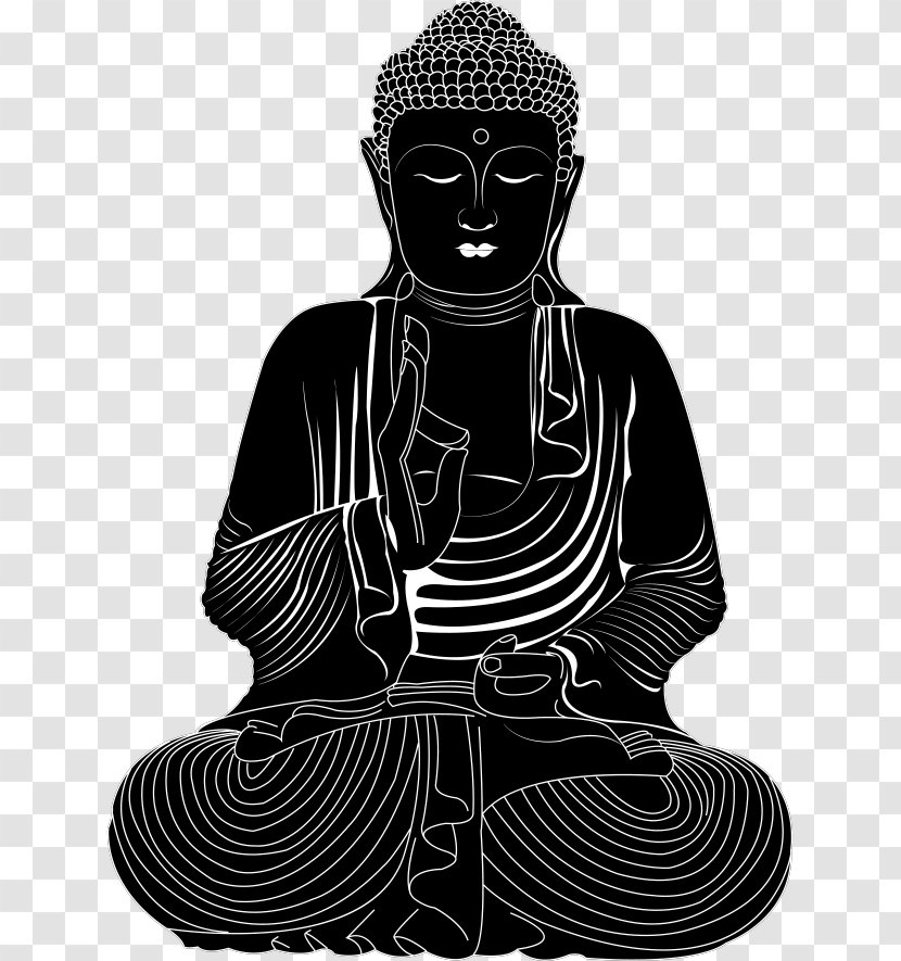 Buddhahood Buddharupa Amitābha Sambhogakāya - Black And White - Lord Buddha Transparent PNG