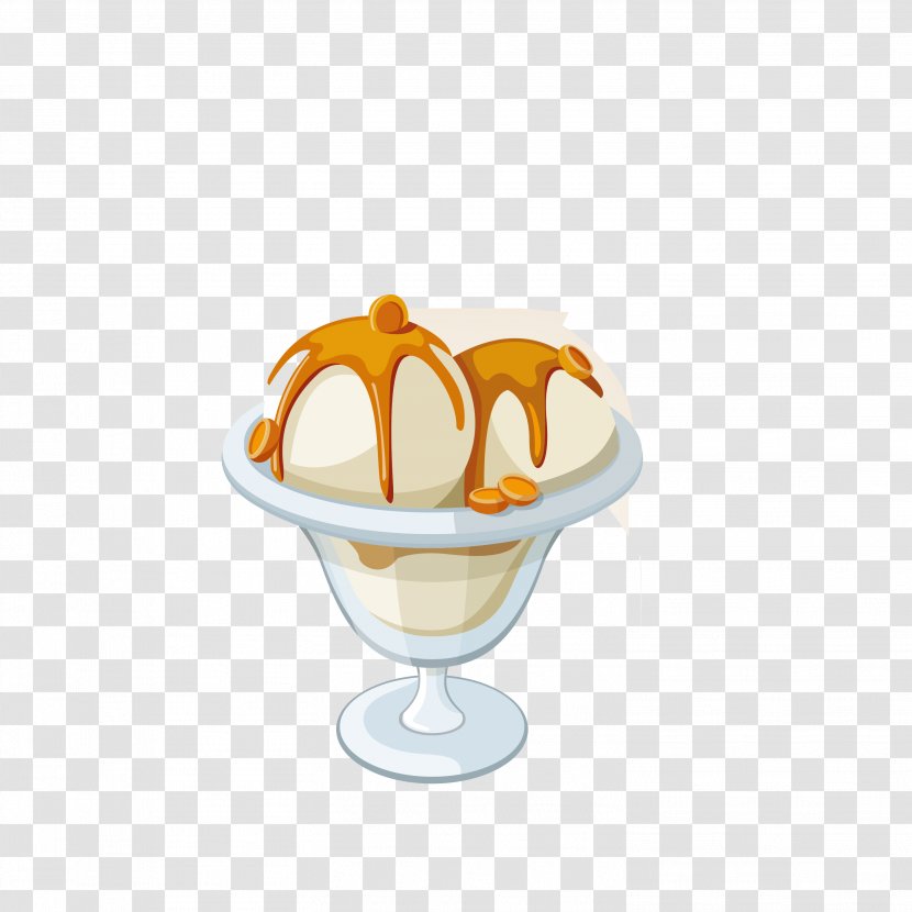Ice Cream Dessert Illustration - Dame Blanche - Vector Transparent PNG