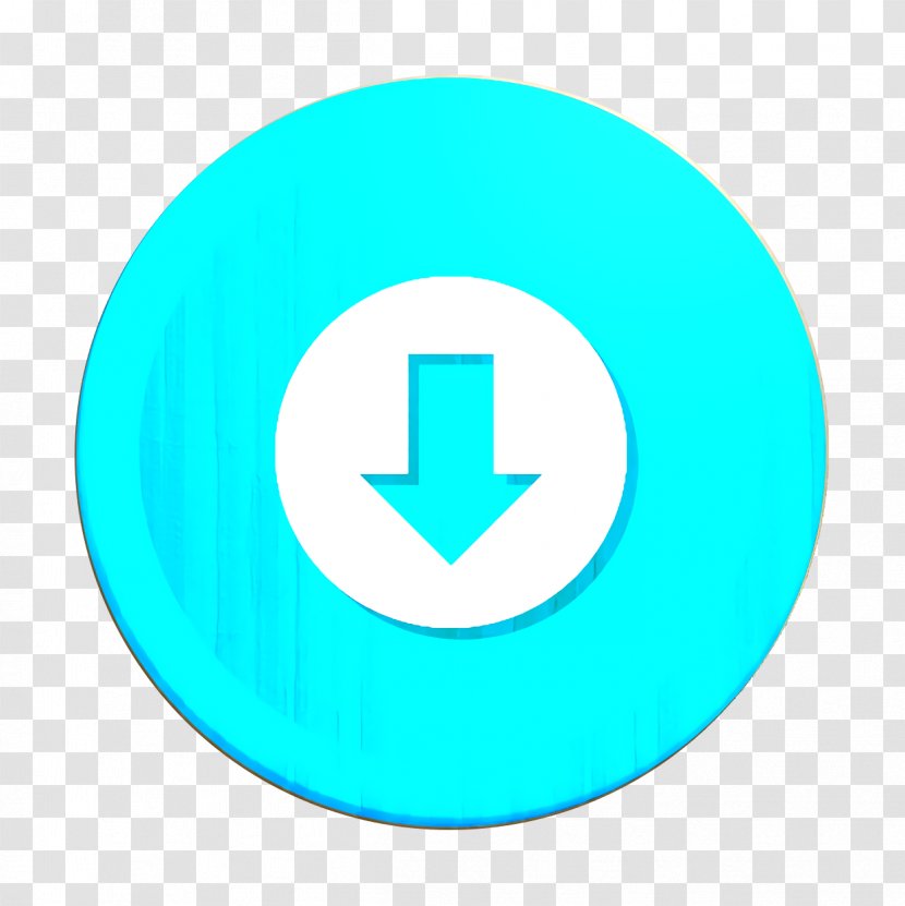 Arrow Icon Down Download - Turquoise - Symbol Logo Transparent PNG