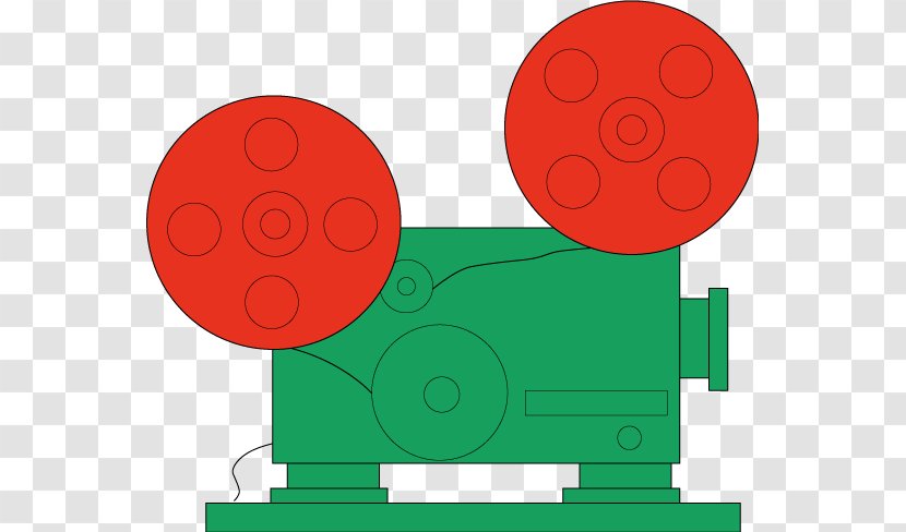 Film Cartoon Movie Projector - Video Camera - Green Painted Red Vector Transparent PNG