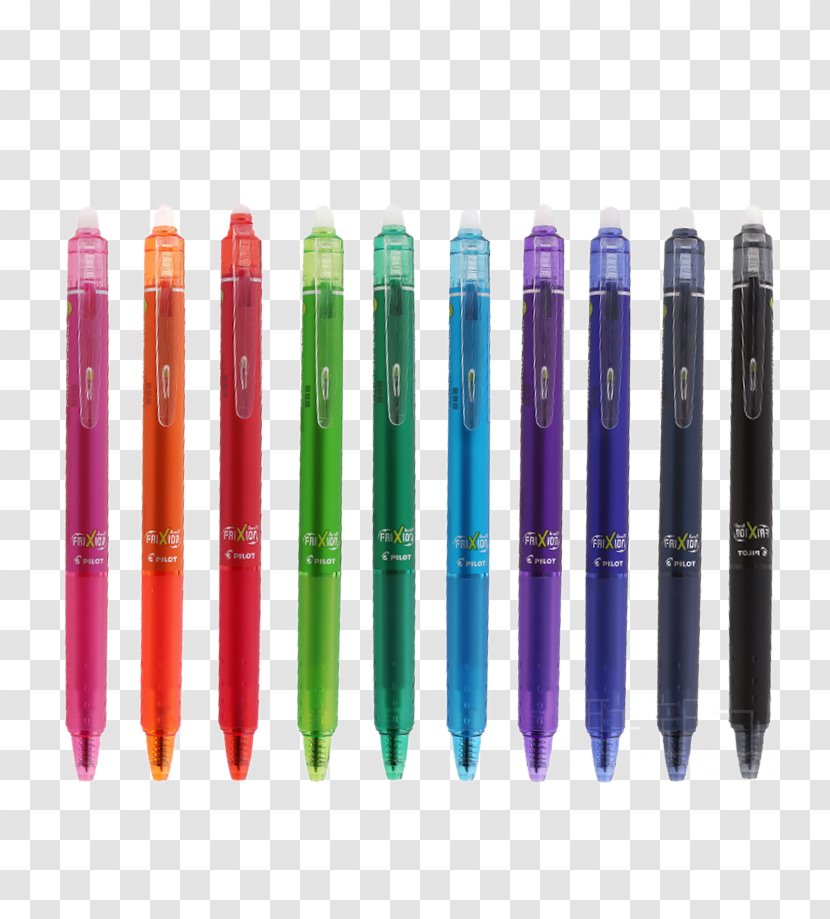 Ballpoint Pen Pilot Frixion Gel - Plastic - A Variety Of Shell Color Black Transparent PNG