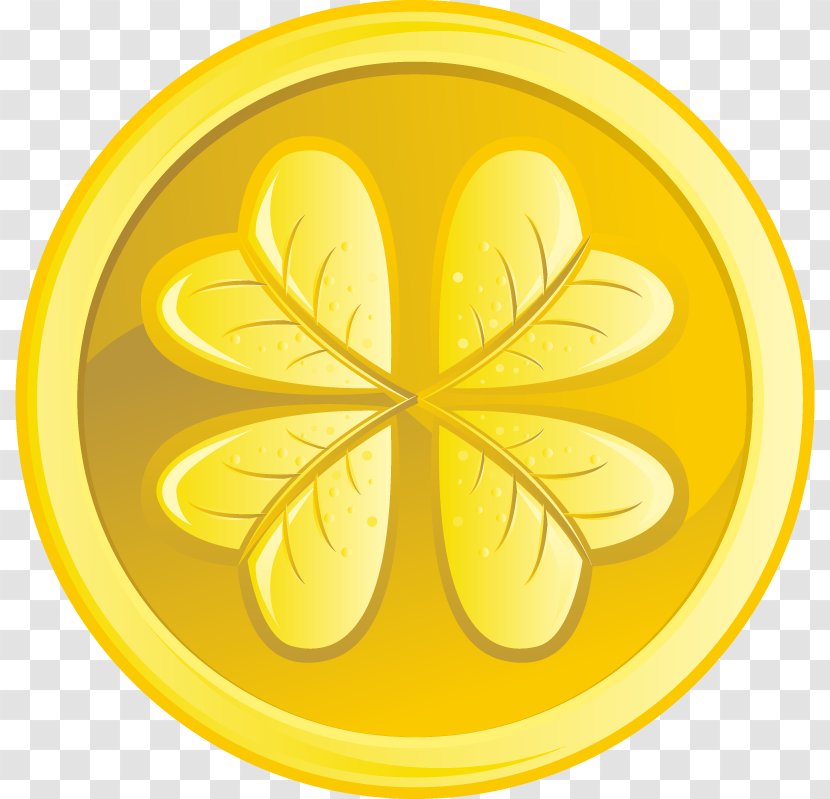 Four-leaf Clover Euclidean Vector Icon - Food - Golden Coins Transparent PNG