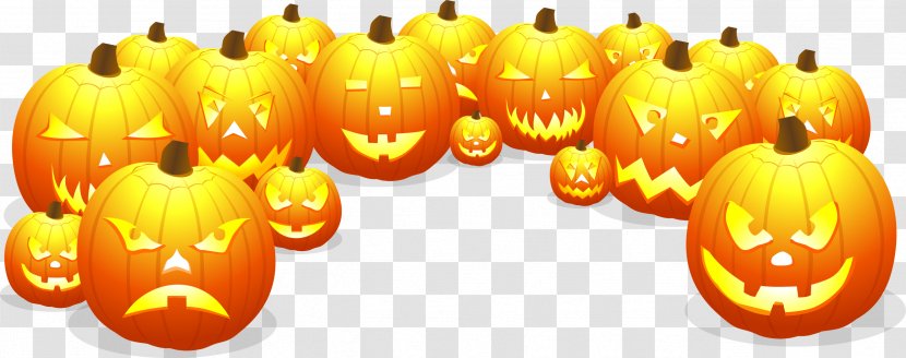 Pumpkin Jack-o-lantern Halloween Carving - Jackolantern - Face Lights Decoration Vector Transparent PNG