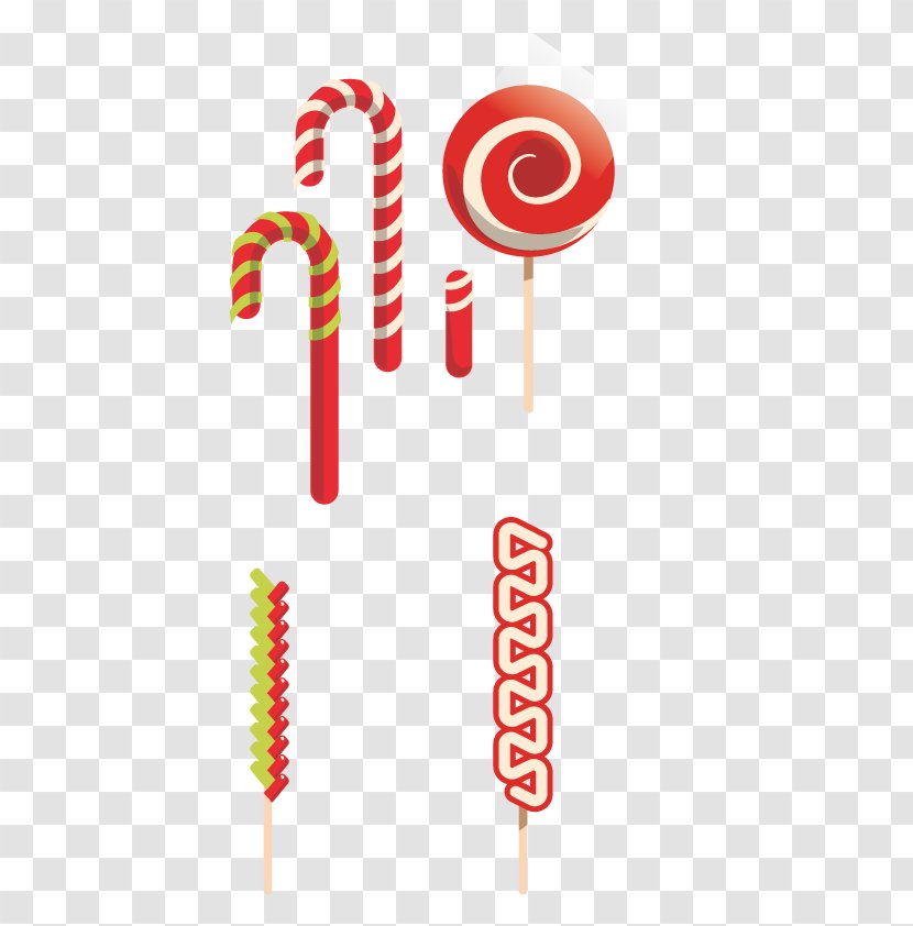 Lollipop Candy Cane Christmas Clip Art - Vector Transparent PNG