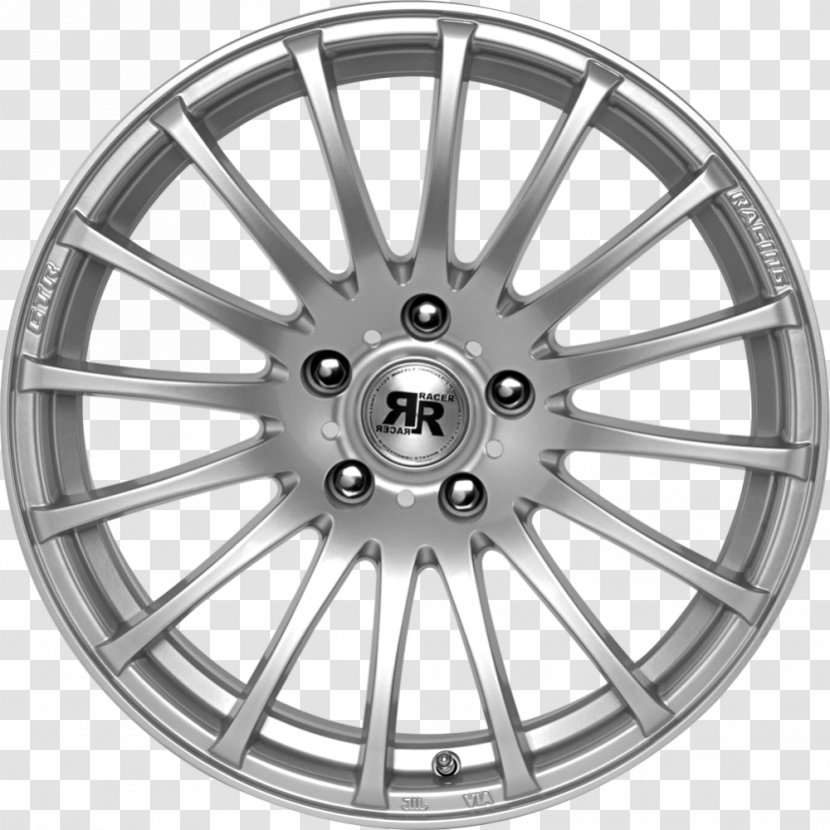 Car Alloy Wheel Rim - Black And White Transparent PNG