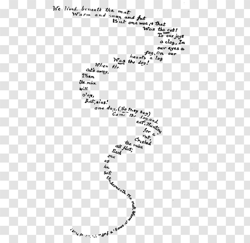 Alice's Adventures In Wonderland The Mouse's Tale - Manuscript - Lewis Carroll Transparent PNG