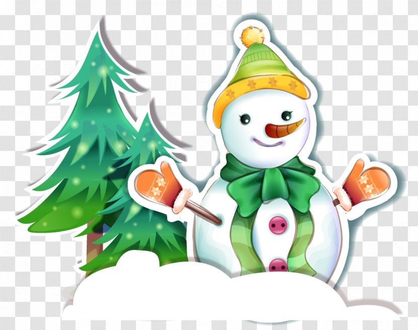Christmas Snowman Tree Vector Material Transparent PNG