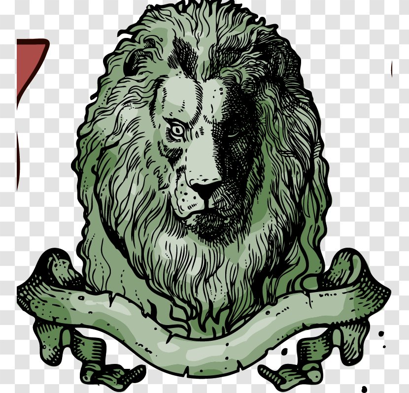 Lion Heraldry Crown Clip Art - Organism - Family Icon Medieval Metal Retro Stamp Transparent PNG