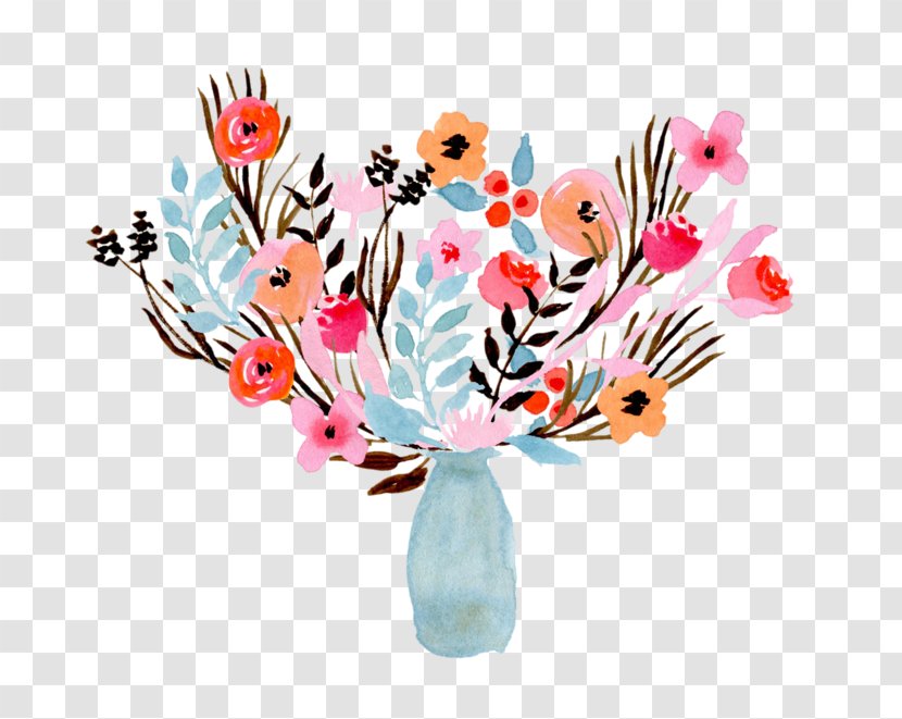 Floral Design Watercolor Painting Flower Bouquet Vase Blume - Art - Hand-painted Vases Transparent PNG