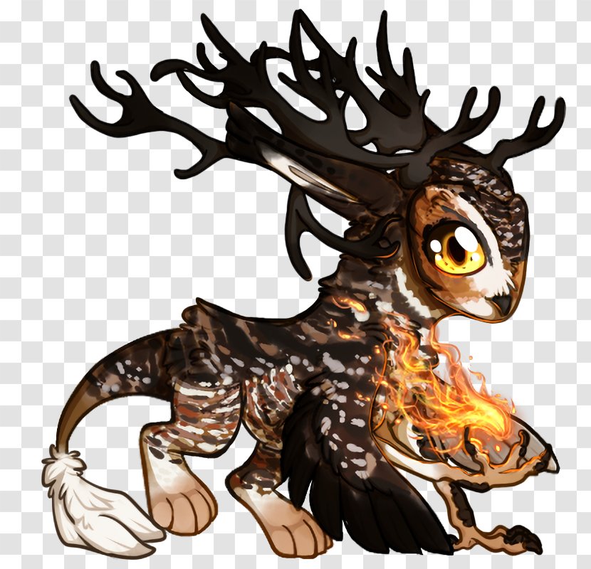 Reindeer Horse Antler Cartoon - Horn - Great Horned Owl Transparent PNG