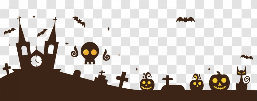 Halloween Vector Graphics Image Design - Graveyard Cartoon Psd Transparent PNG