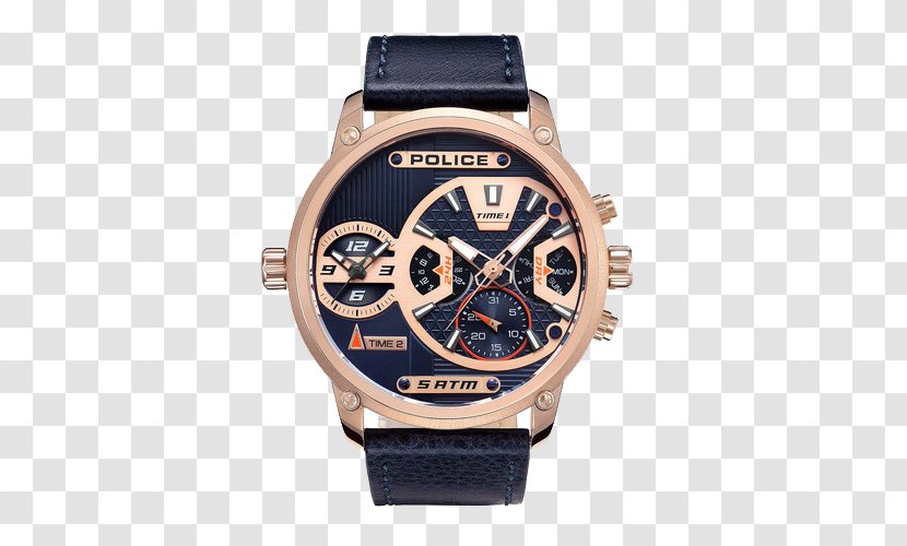 Watch Police Amazon.com Chronograph Online Shopping - Strap - Domineering Three Quartz Male Table Design Transparent PNG
