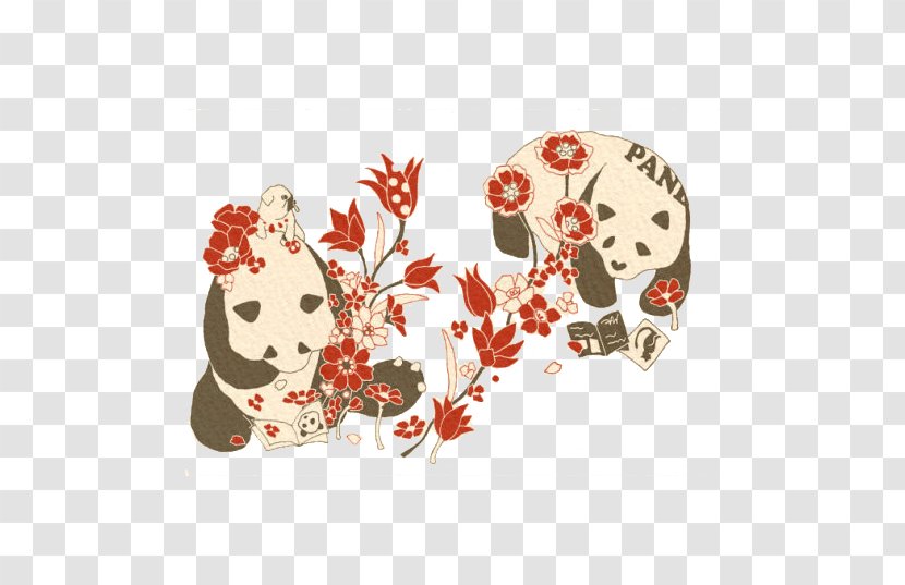 Japan Giant Panda Illustrator Illustration - Floral Design Transparent PNG