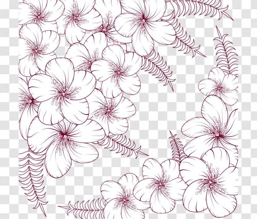 Floral Design Flower Download - Designer - Red-painted Artwork Transparent PNG