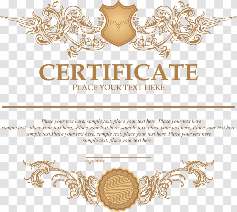 Template - Public Key Certificate - Hand-painted Yellow Vine Transparent PNG