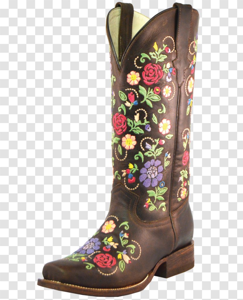 Cowboy Boot Shoe - Brown - Printed Vest Transparent PNG