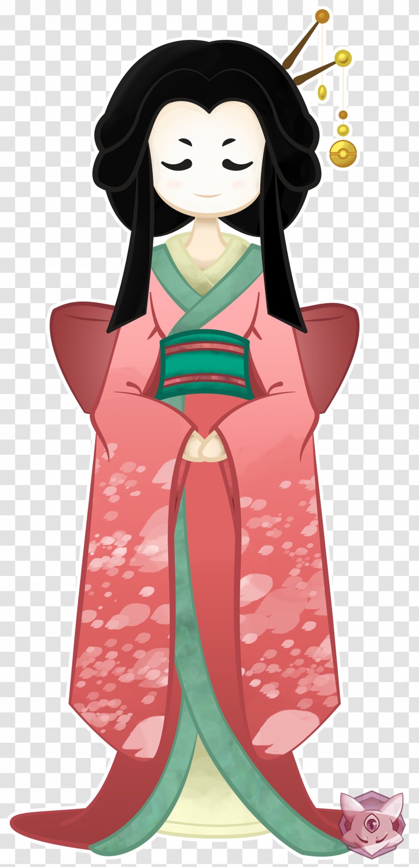 Geisha Character Fiction Clip Art - Silhouette - Flower Transparent PNG