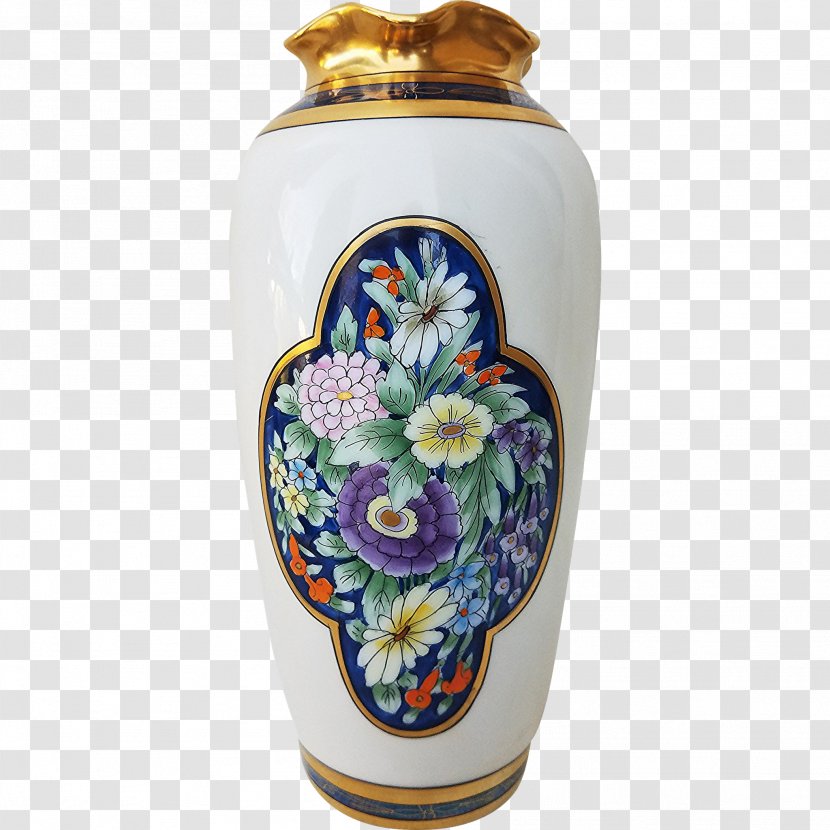 Ceramic Vase Cobalt Blue Urn Porcelain - Hand-painted Elk Transparent PNG