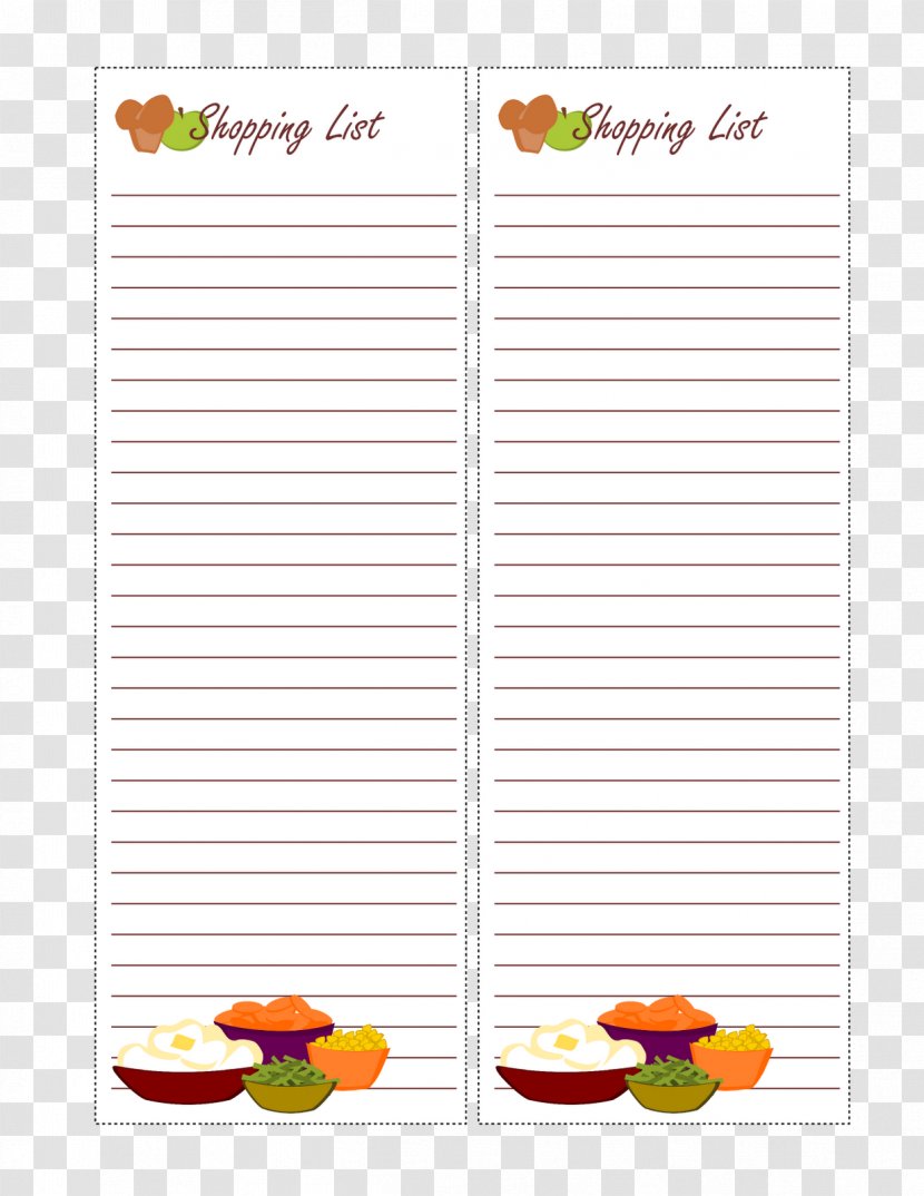 Paper - Grocery List Transparent PNG