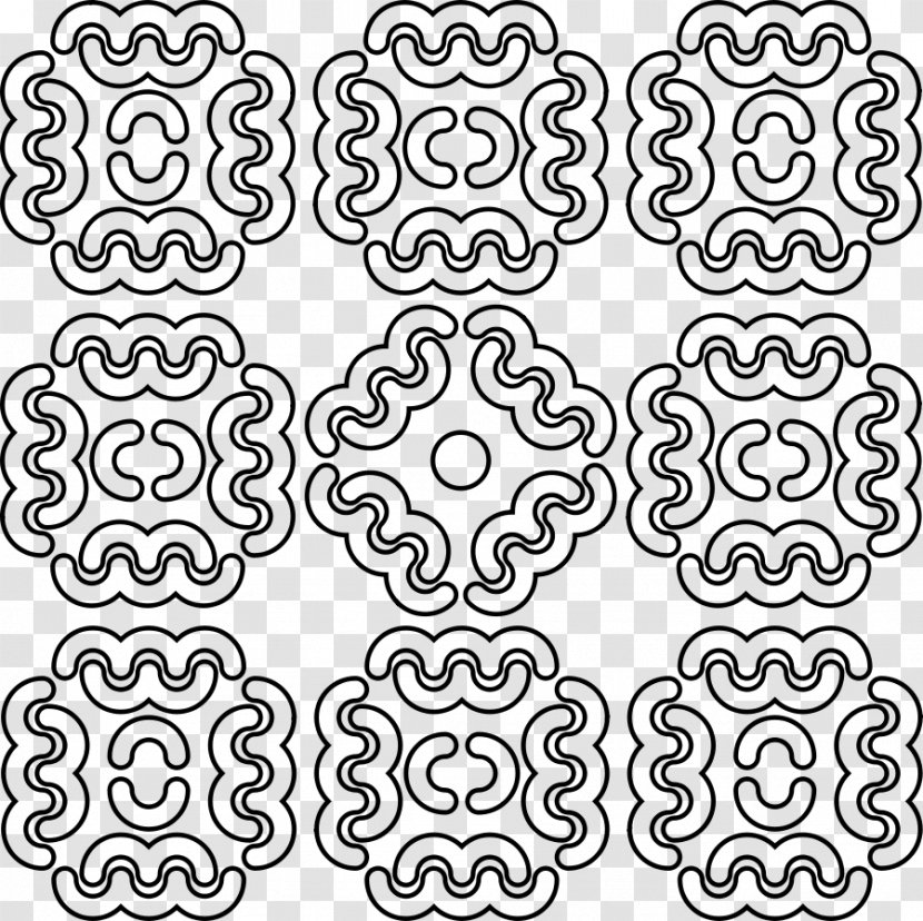 Ornament Clip Art - Black And White - Decorative Pattern Transparent PNG