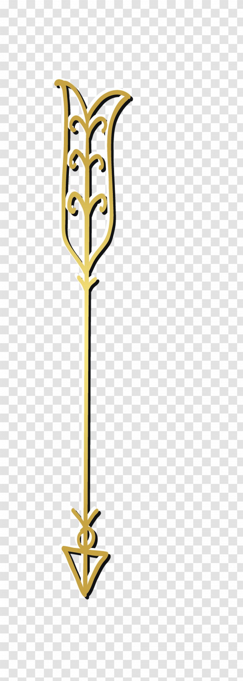 Bow And Arrow - Archery - Gold Material Transparent PNG